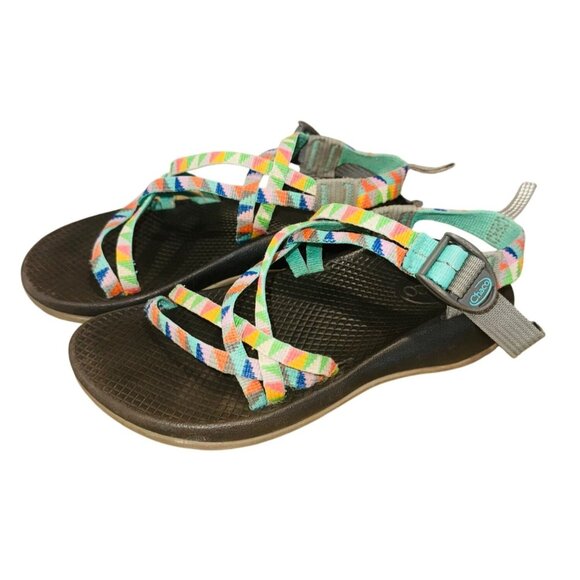 Chaco Kids Multi-Color Strappy Sport Sandals  4 Adjustable Straps Outdoor Beach - Picture 2 of 11
